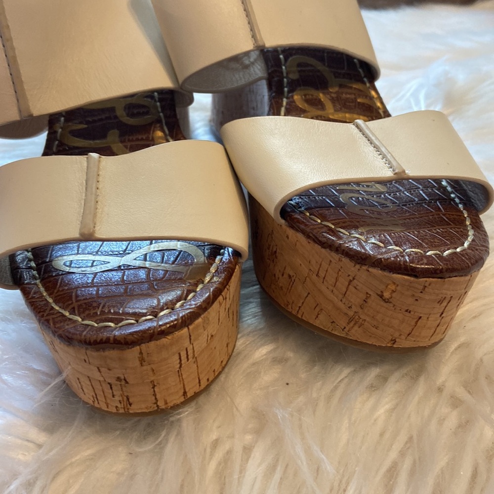 Sam Edelman Damara Cork Wedges Platforms Sandals Sz 9 - Picture 5 of 9